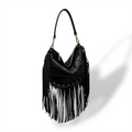 ISABEL fringes - Women's crocodile calf leather shoulder bag