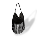 ISABEL fringes - Women's suede calf leather shoulder bag