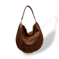 ISABEL big - Women's crocodile smooth calf leather shoulder bag