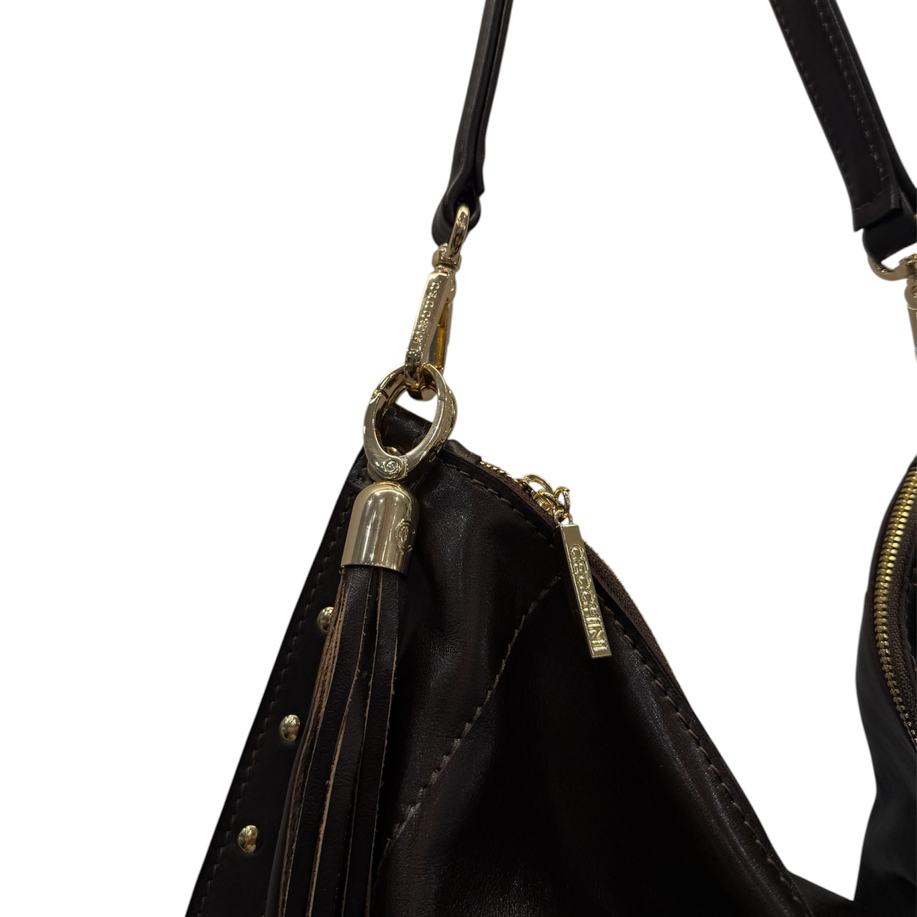 ISABEL grande - Borsa a spalla da donna in pelle di vitello liscia lucidata a mano