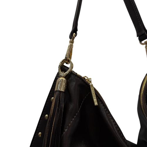 ISABEL big - Women's hand-polished smooth calf leather shoulder bag