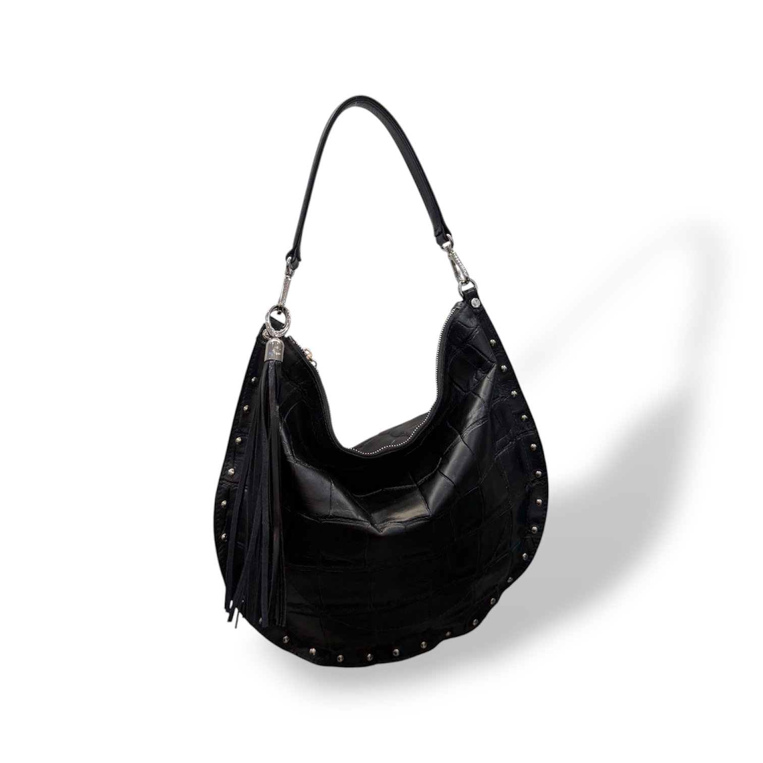 ISABEL big - Women's crocodile calf leather shoulder bag