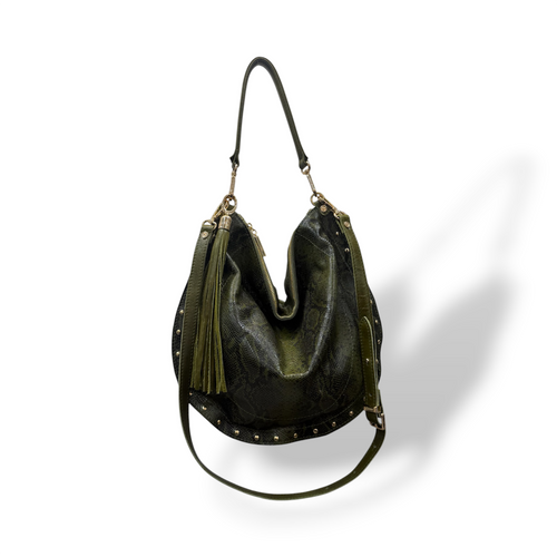 ISABEL big - Women's python embossed calf leather shoulder bag
