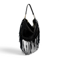ISABEL big fringes - Women's calf leather shoulder bag