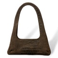JASMINE LAB - Women's crocodile embossed suede calf leather shoulder bag