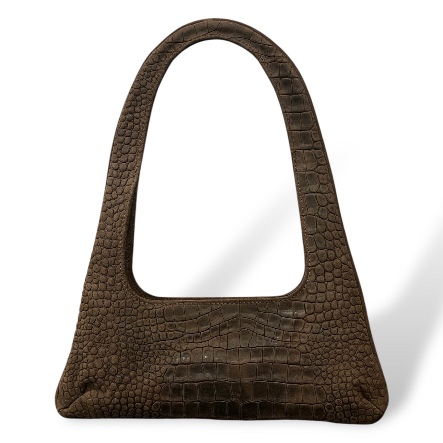 JASMINE LAB - Women's crocodile embossed suede calf leather shoulder bag
