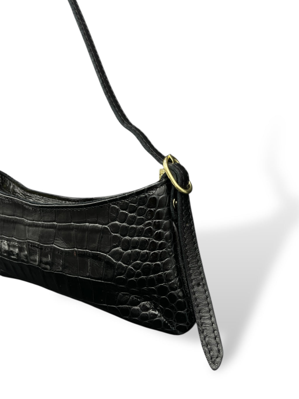 JASMINE - Women's crocodile embossed calf leather shoulder bag