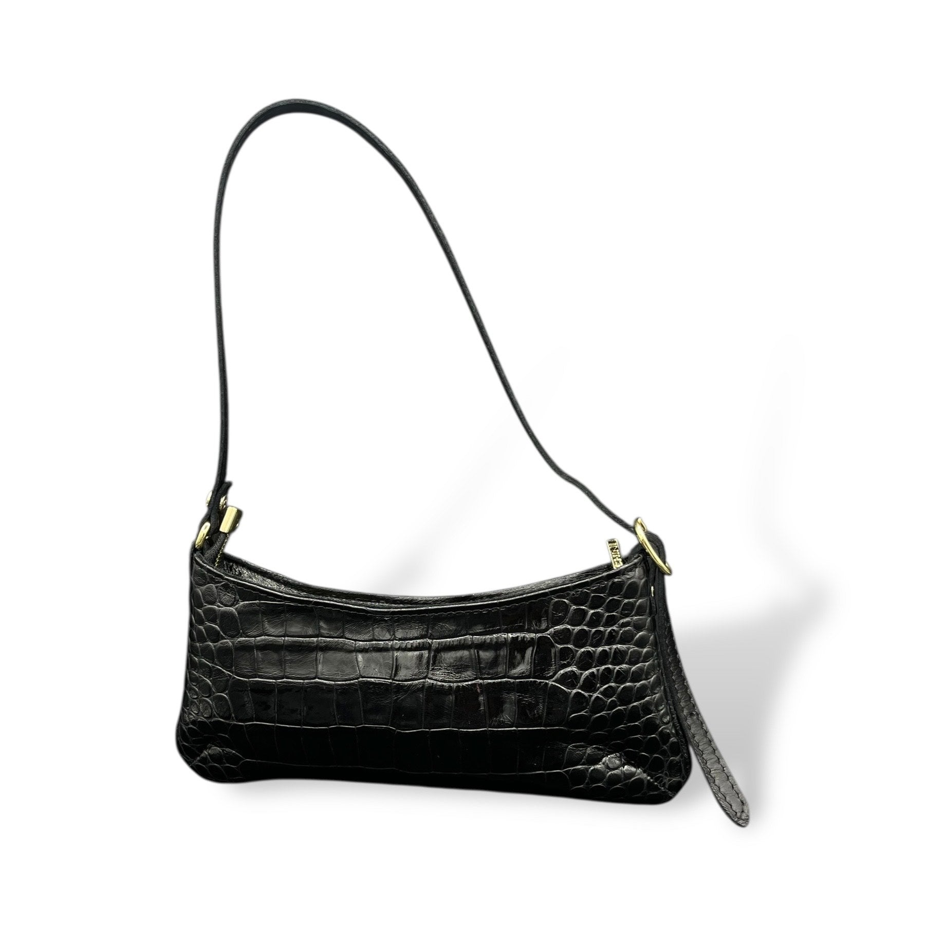 JASMINE - Women's crocodile embossed calf leather shoulder bag