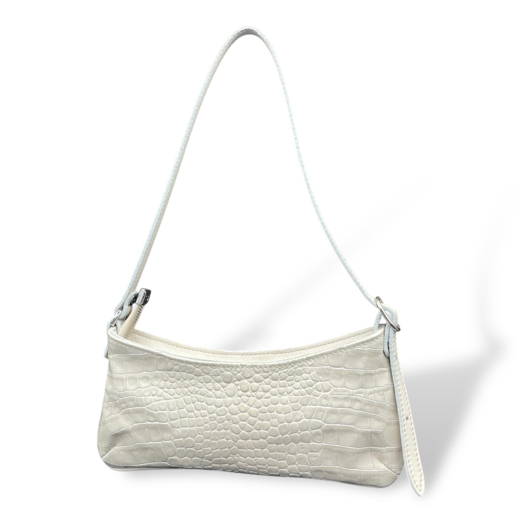 JASMINE - Women's crocodile embossed calf leather shoulder bag