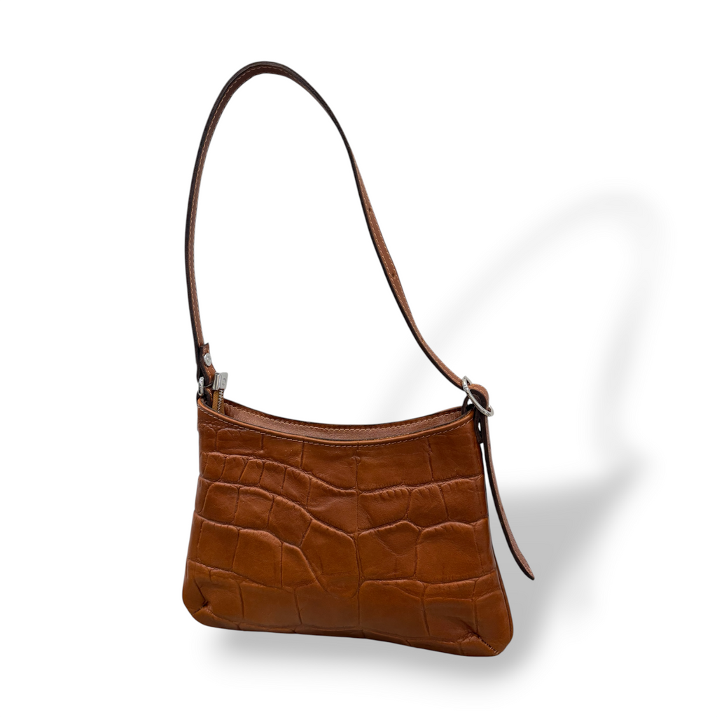 JASMINE tall - Women's crocodile smooth calf leather shoulder bag