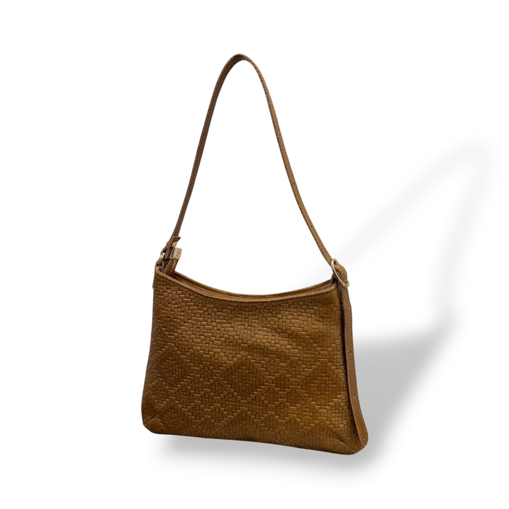 JASMINE alta - Borsa a spalla da donna in pelle di vitello stampa intrecciata