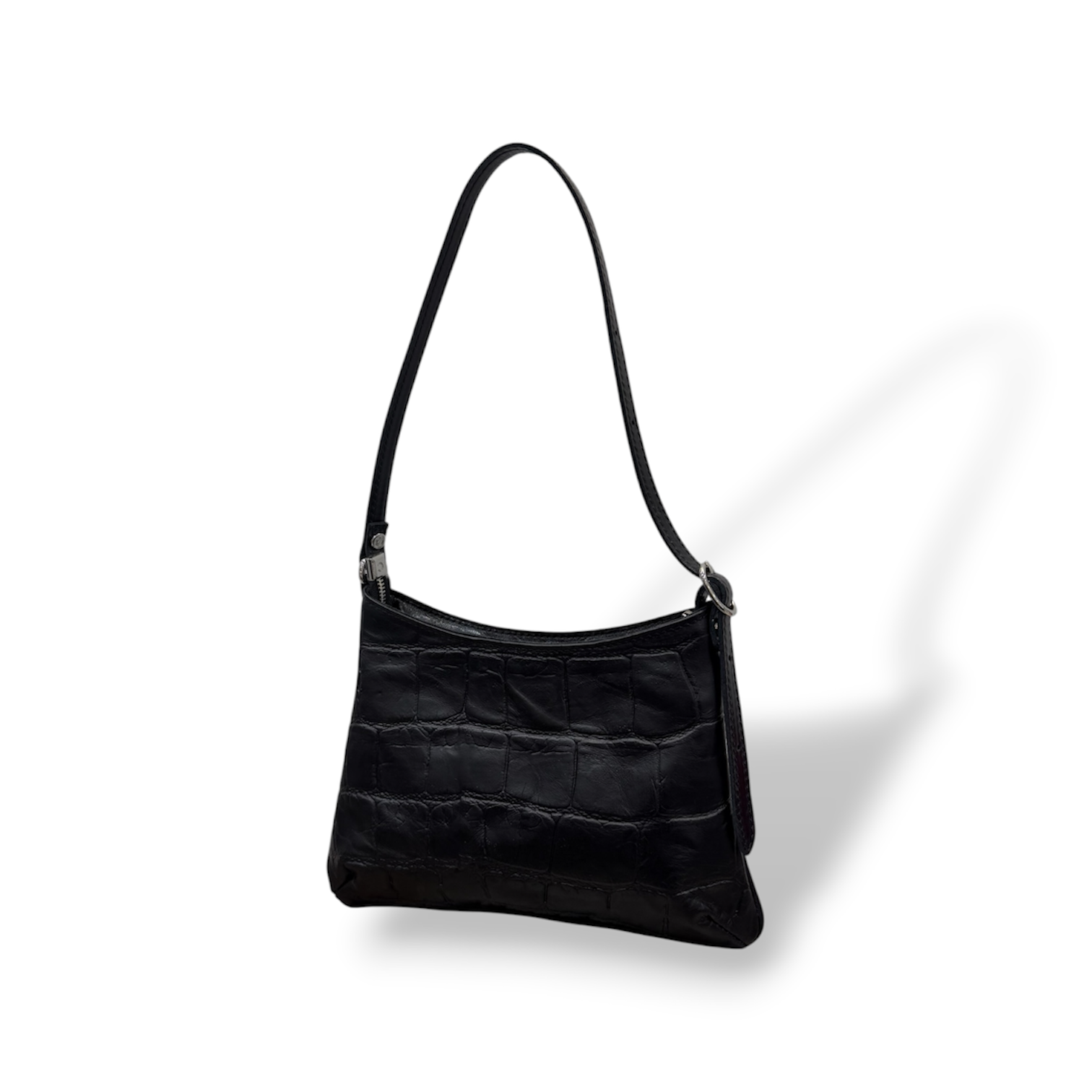JASMINE tall - Women's crocodile calf leather shoulder bag