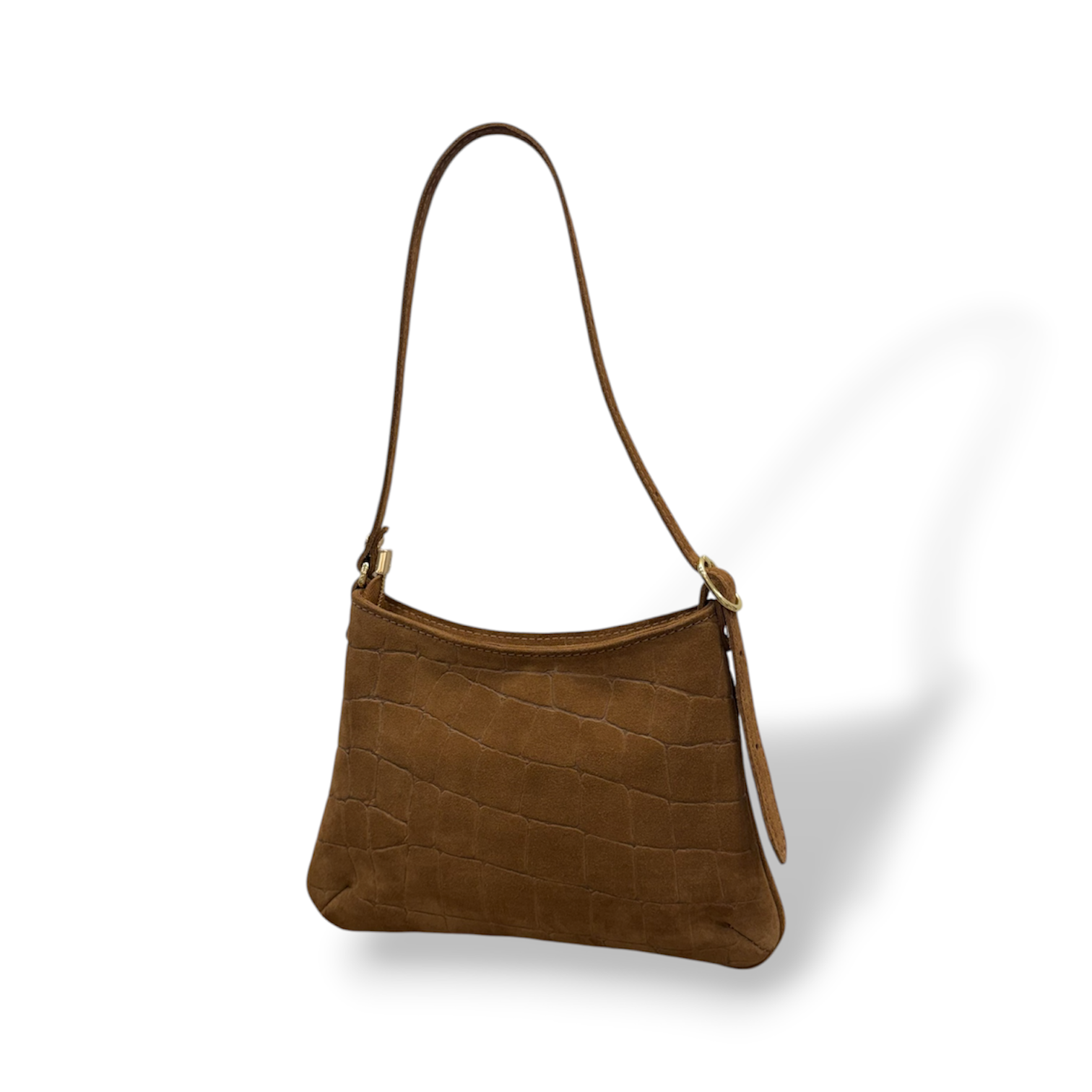 JASMINE tall - Women's crocodile suede calf leather shoulder bag
