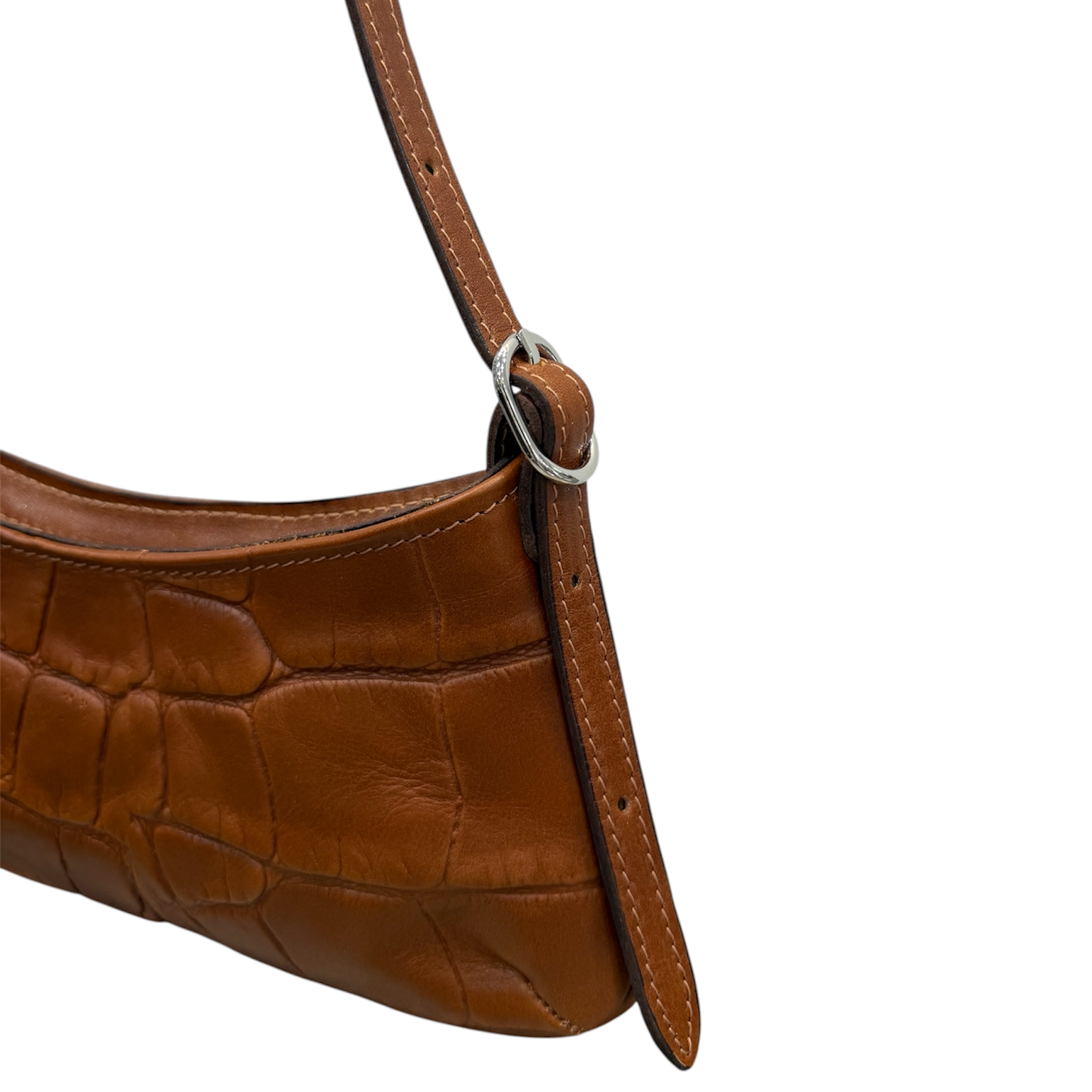 JASMINE - Women's crocodile smooth calf leather shoulder bag