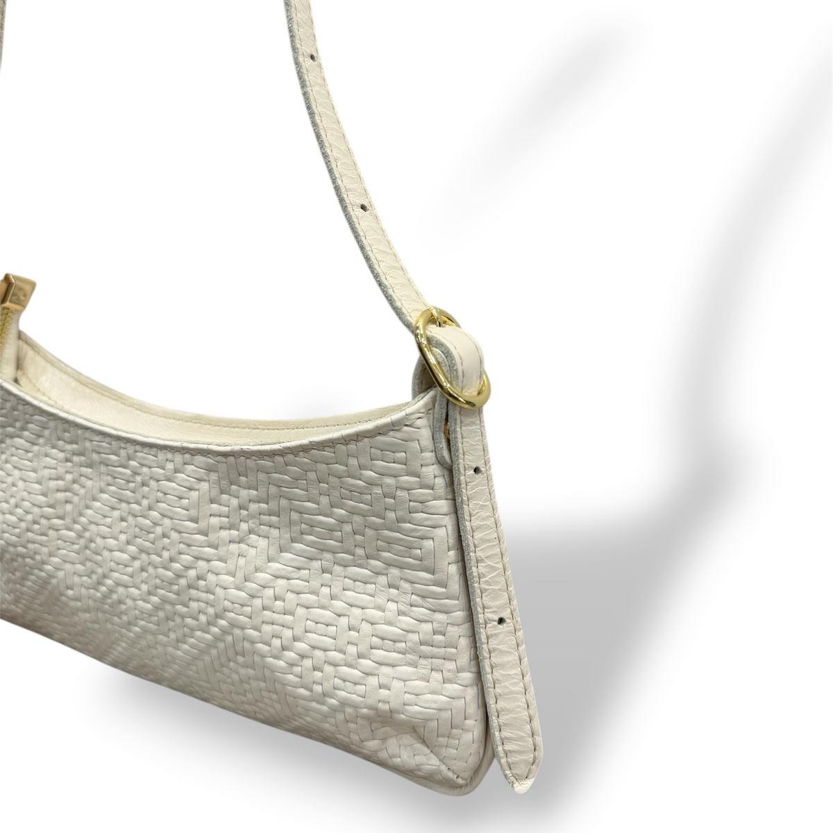 JASMINE - Borsa a spalla da donna in pelle di vitello stampa intrecciata