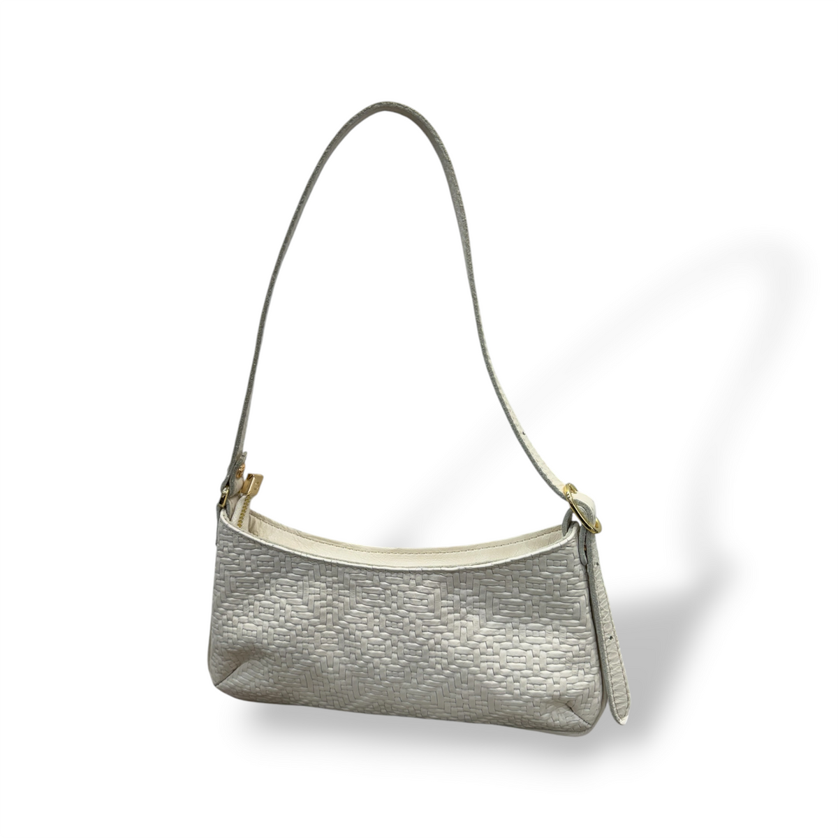 JASMINE - Borsa a spalla da donna in pelle di vitello stampa intrecciata