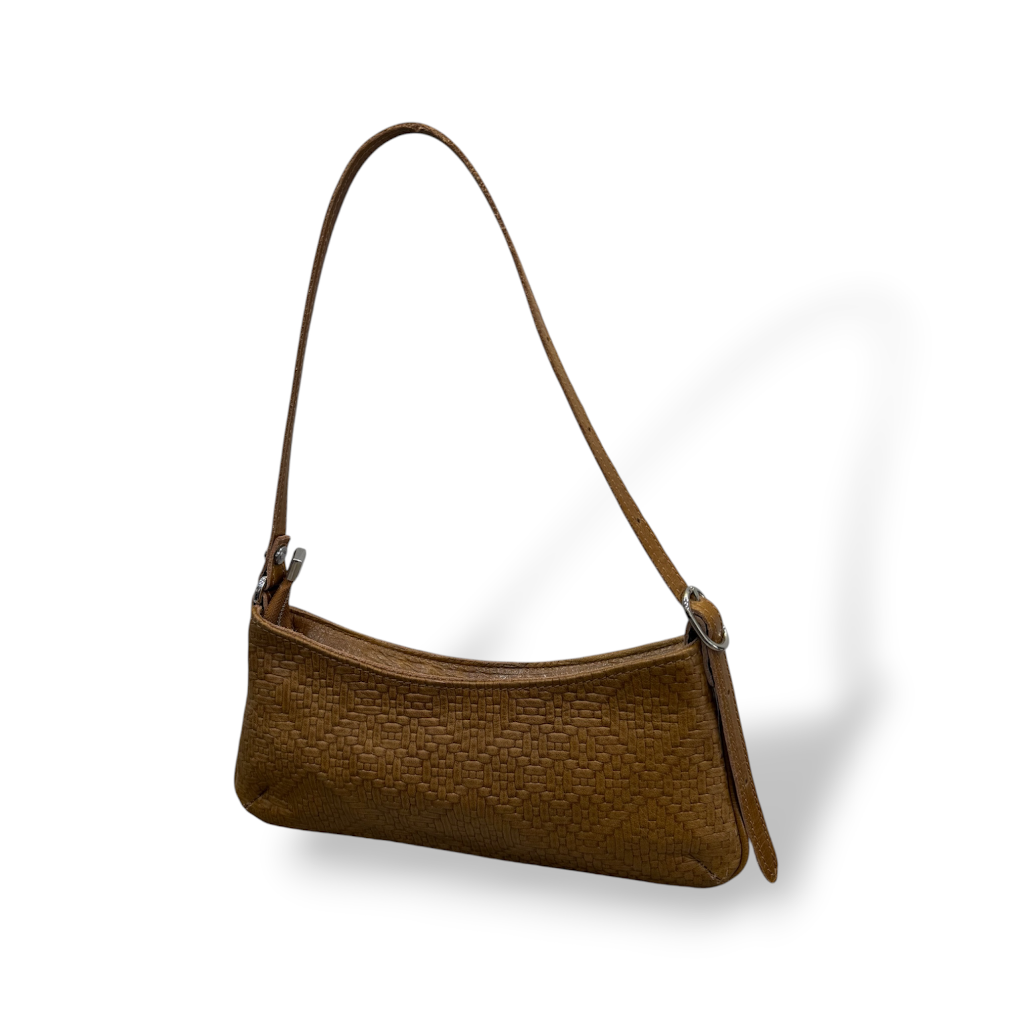 JASMINE - Borsa a spalla da donna in pelle di vitello stampa intrecciata
