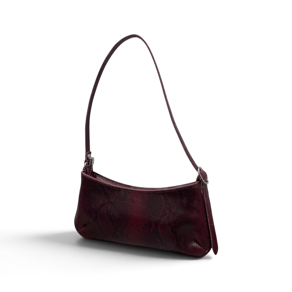 JASMINE - Women's python embossed calf leather shoulder bag