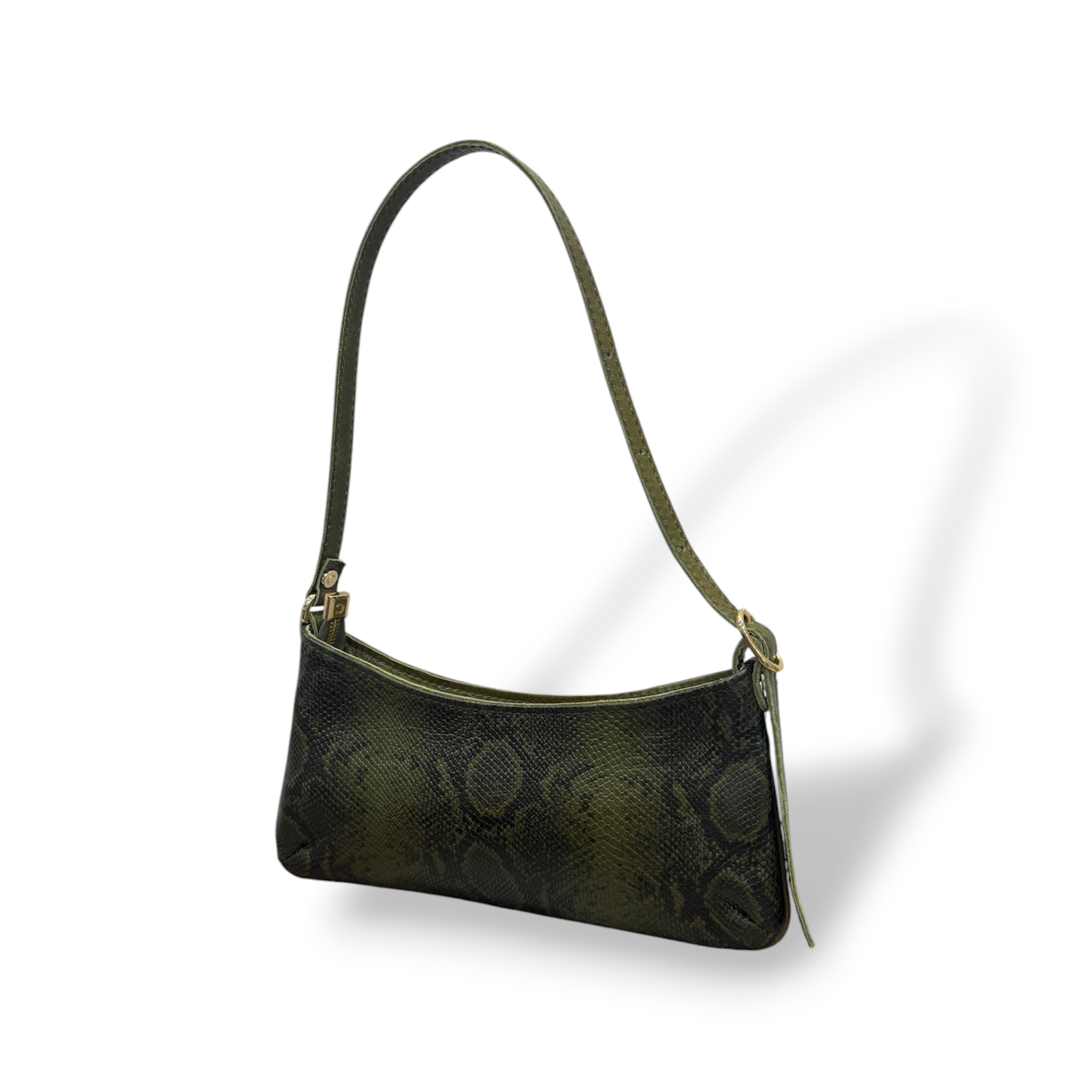 JASMINE - Women's python embossed calf leather shoulder bag