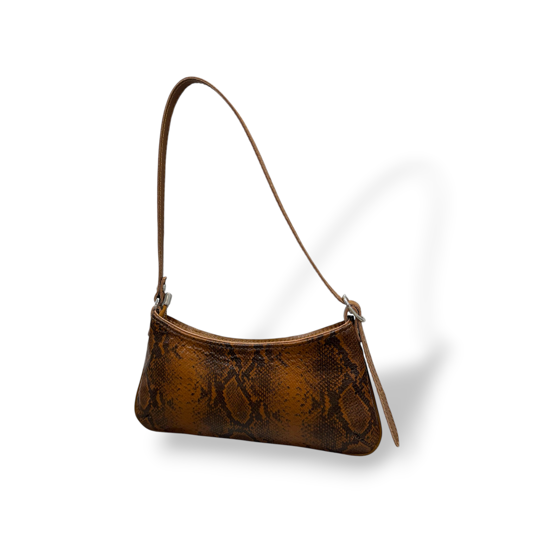 JASMINE - Women's python embossed calf leather shoulder bag