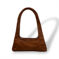 JASMINE LAB - Borsa a spalla da donna in pelle di vitello liscio effetto coccodrillo