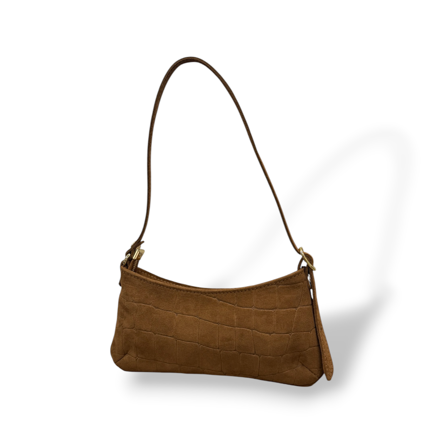JASMINE - Women's crocodile suede calf leather shoulder bag