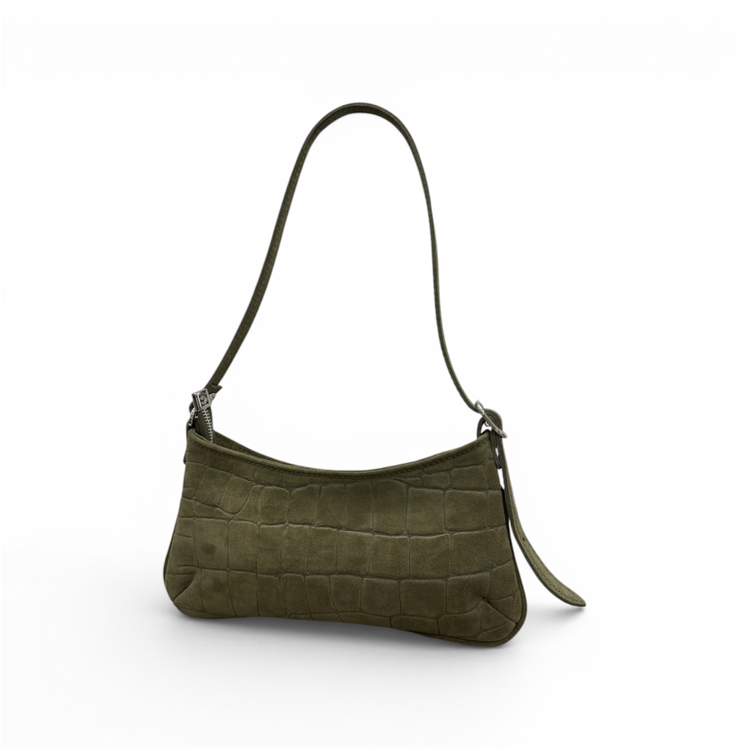 JASMINE - Women's crocodile suede calf leather shoulder bag