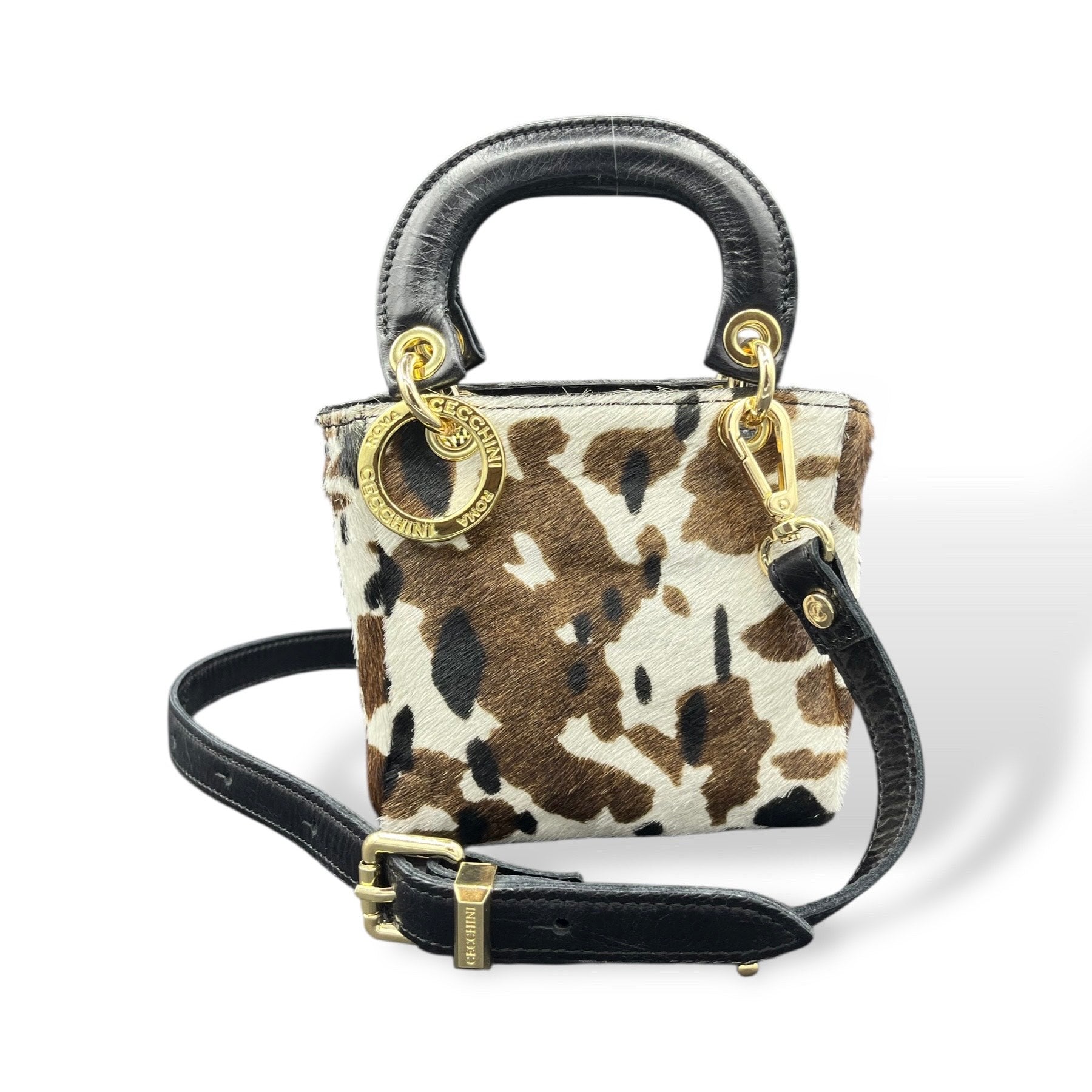 LADY B MINI - Women's pony hair calf leather handbag