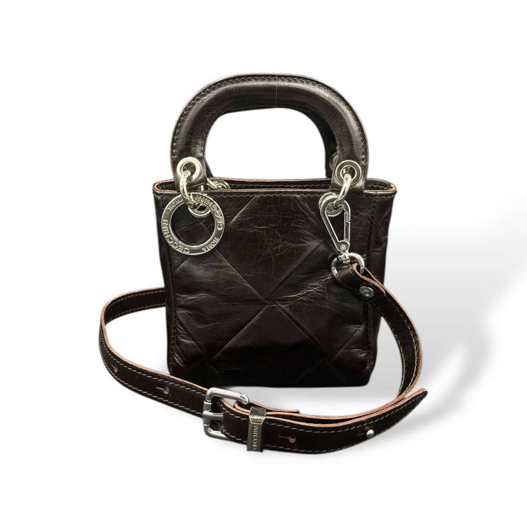 LADY B MINI - Women's square embossed calf leather handbag