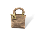 LADY B MINI - Women's crocodile embossed suede calf leather handbag