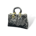 LADY BJ - Women's square embossed calf leather handbag