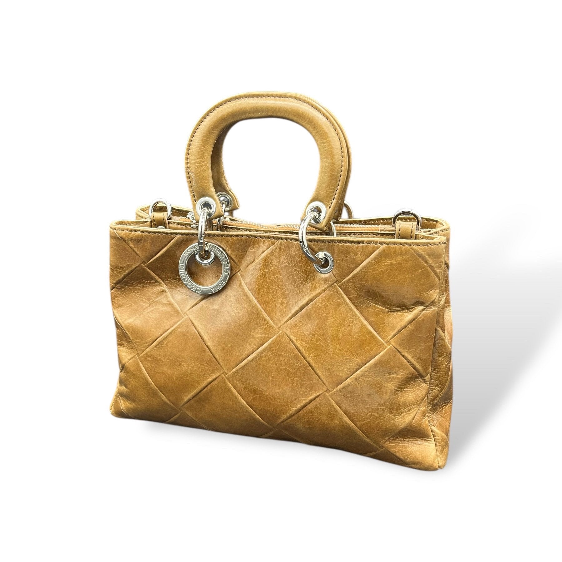 LADY BJ - Women's square embossed calf leather handbag