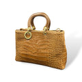 LADY BJ - Women's crocodile embossed calf leather handbag