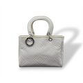 LADY B - Women's woven embossed calf leather handbag
