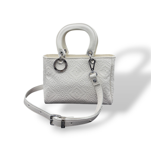 LADY B - Women's woven embossed calf leather handbag