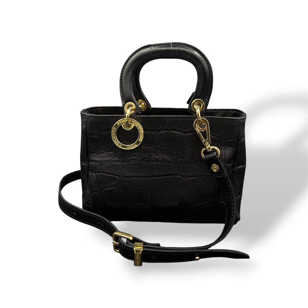LADY B - Women's crocodile calf leather handbag