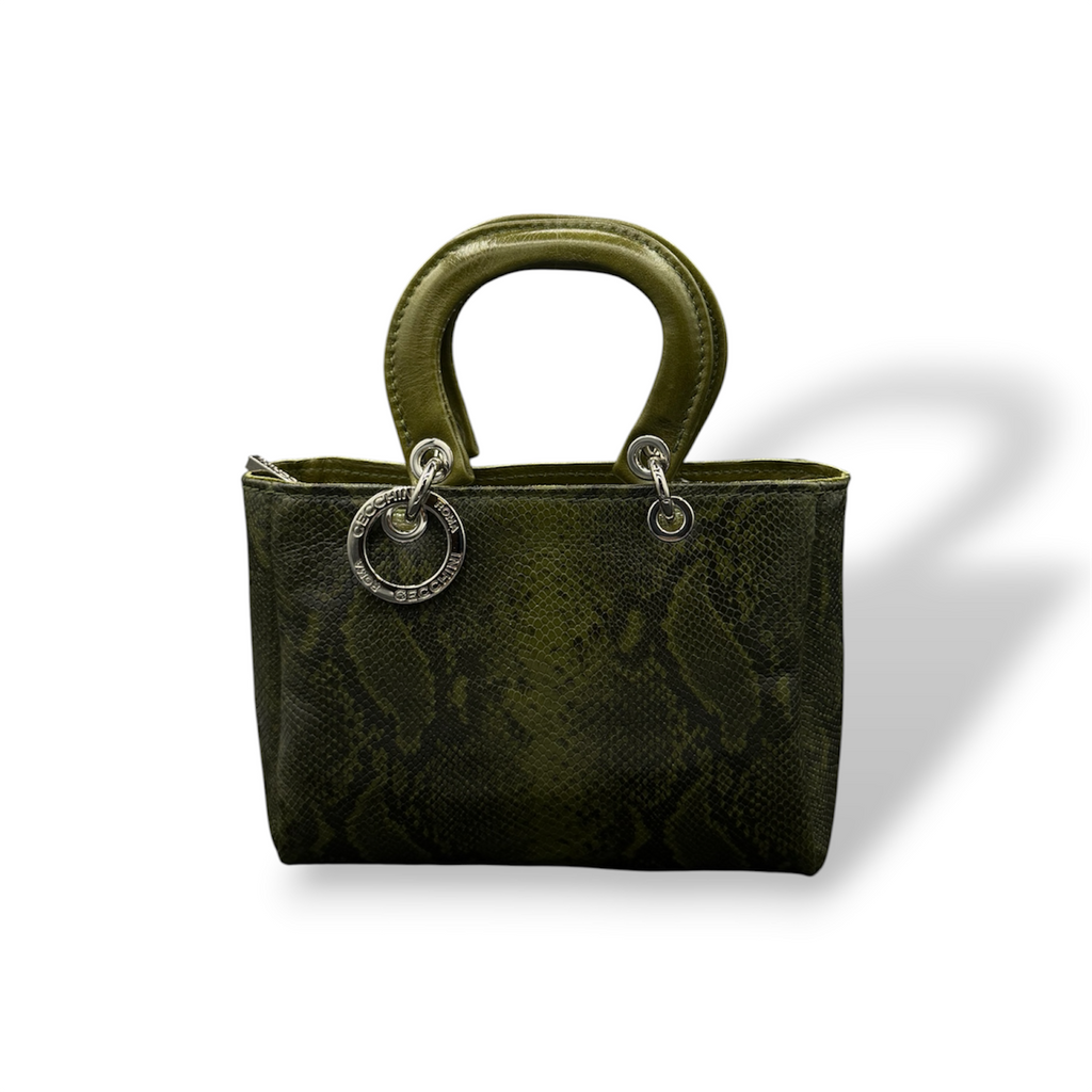 LADY B - Women's python embossed calf leather handbag