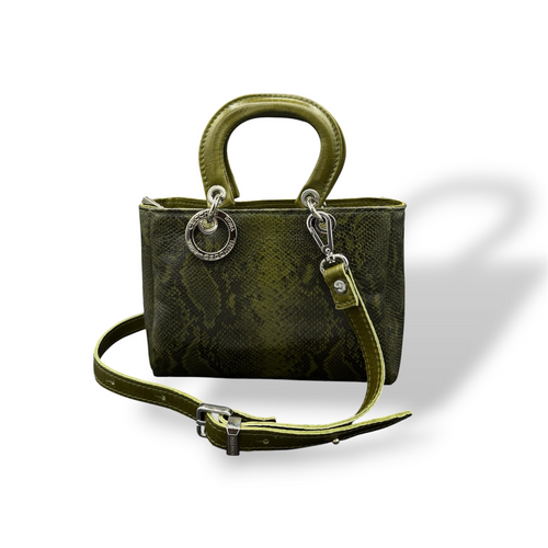 LADY B - Women's python embossed calf leather handbag