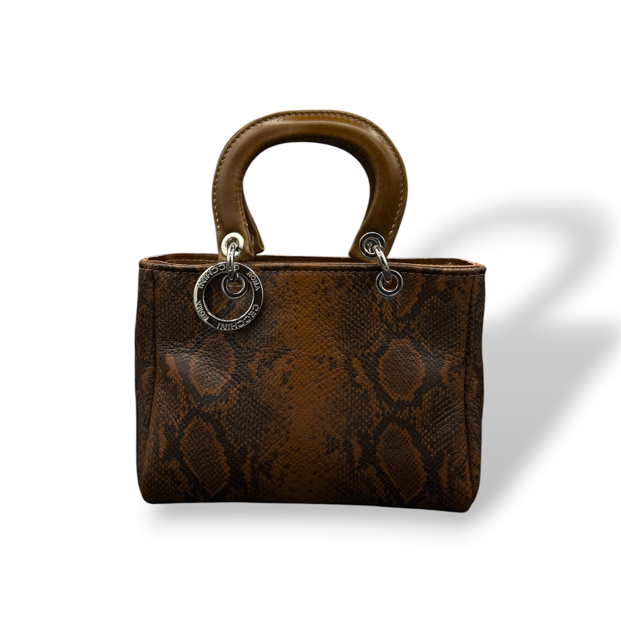 LADY B - Women's python embossed calf leather handbag