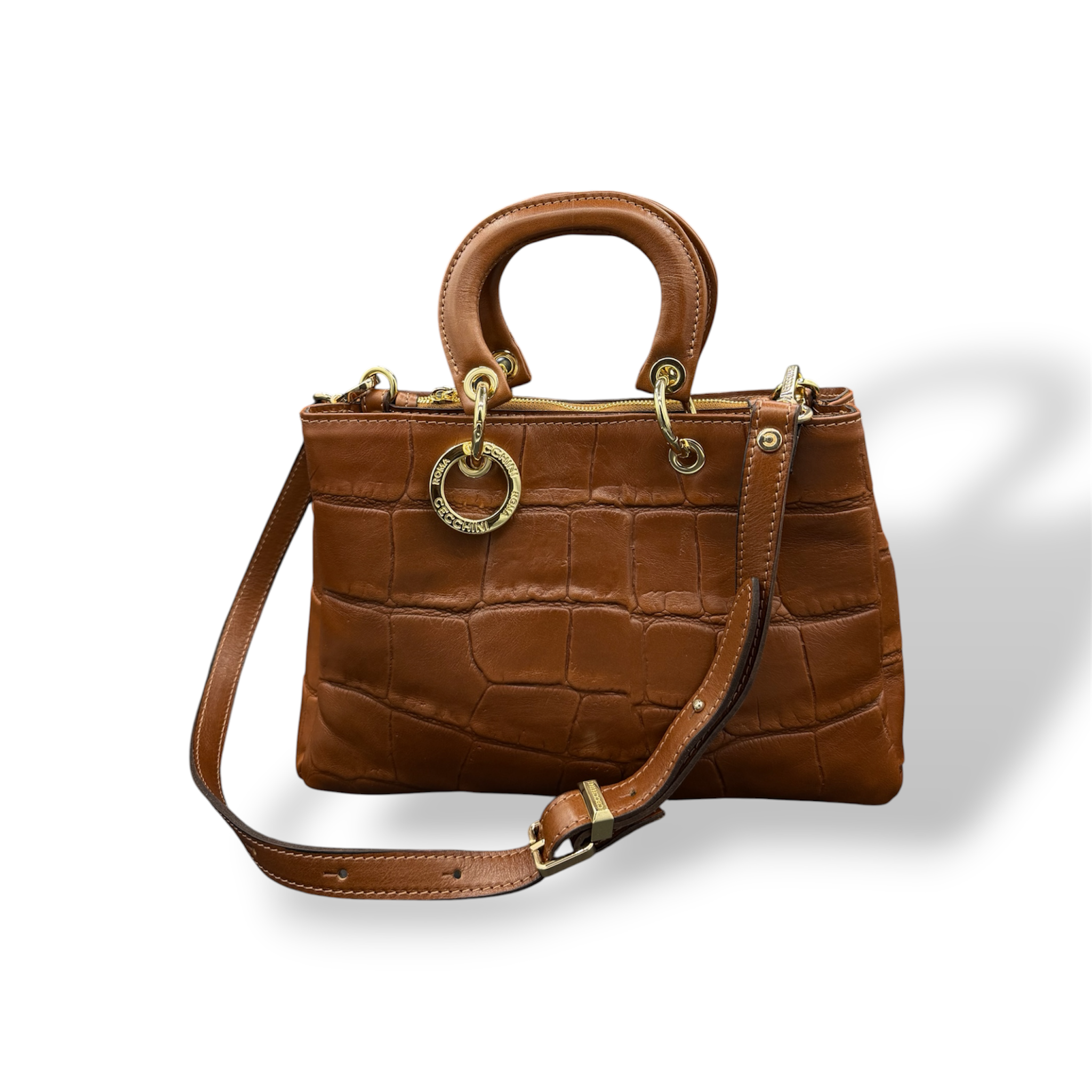 LADY BJ - Women's crocodile smooth calf leather handbag