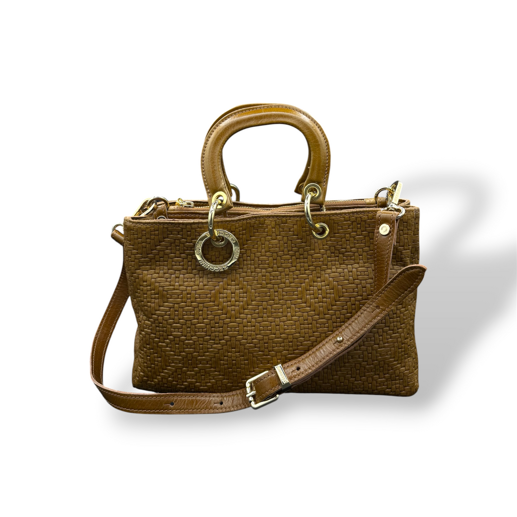 LADY BJ - Women's woven embossed calf leather handbag