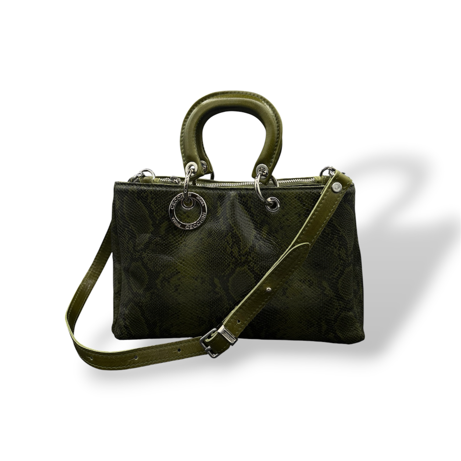 LADY BJ - Women's python embossed calf leather handbag