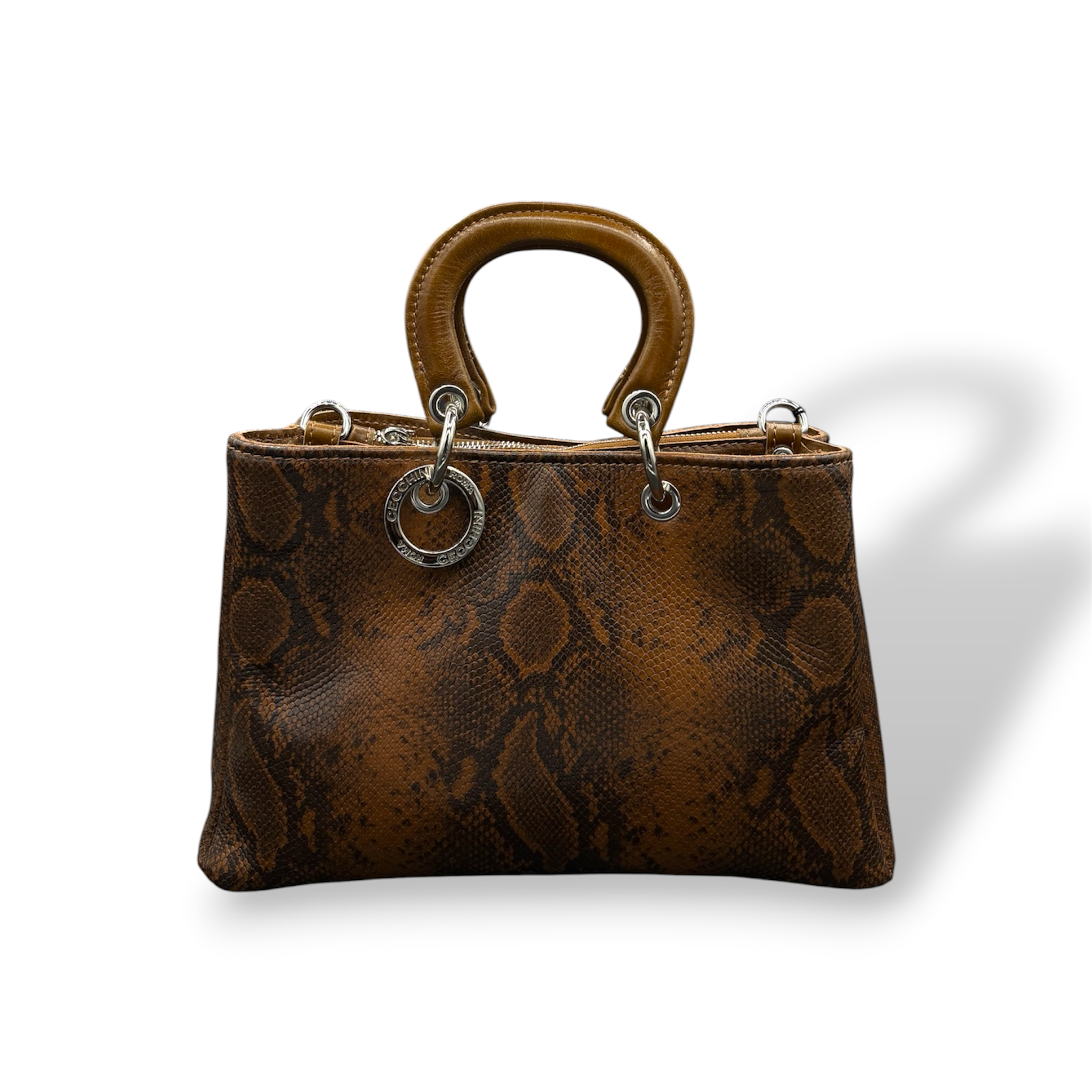 LADY BJ - Women's python embossed calf leather handbag