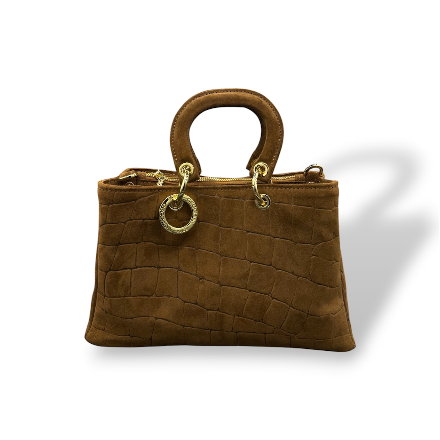 LADY BJ - Women's crocodile suede calf leather handbag