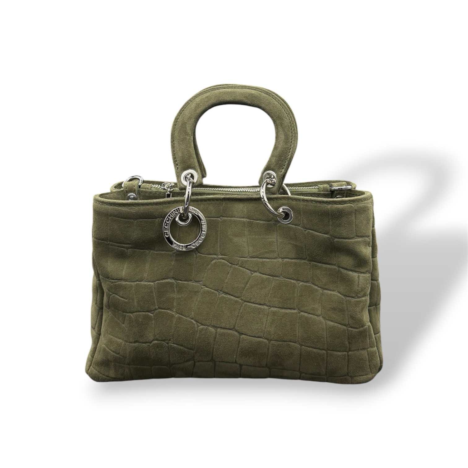 LADY BJ - Women's crocodile suede calf leather handbag