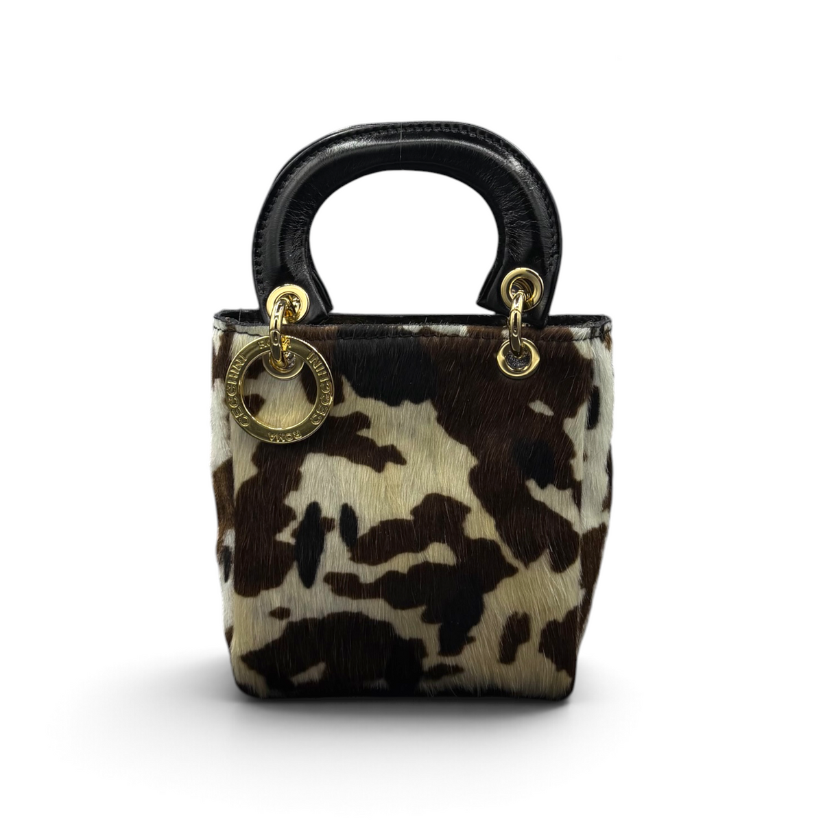 LADY B MINI - Borsa a mano da donna in pelle di vitello cavallino
