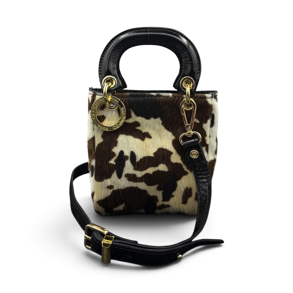 LADY B MINI - Borsa a mano da donna in pelle di vitello cavallino