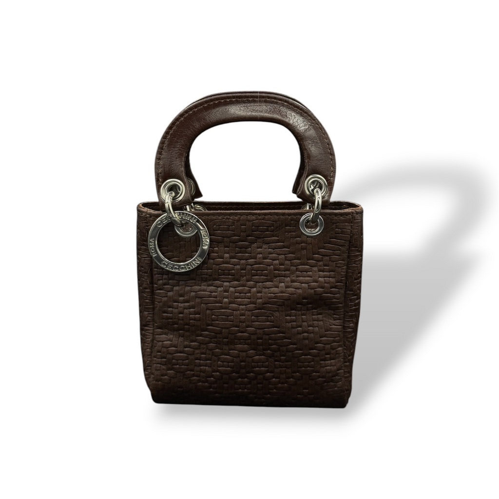 LADY B MINI - Women's woven embossed calf leather handbag
