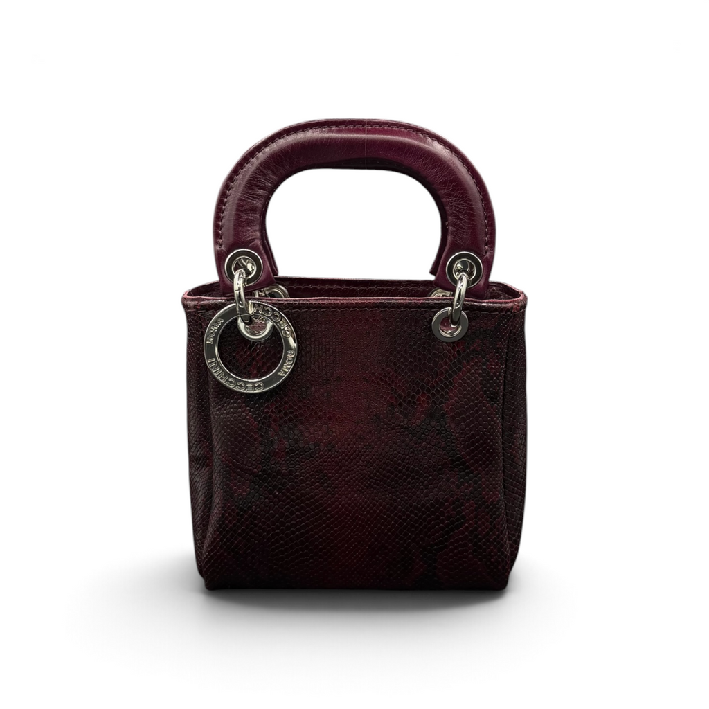 LADY B MINI - Women's python embossed calf leather handbag