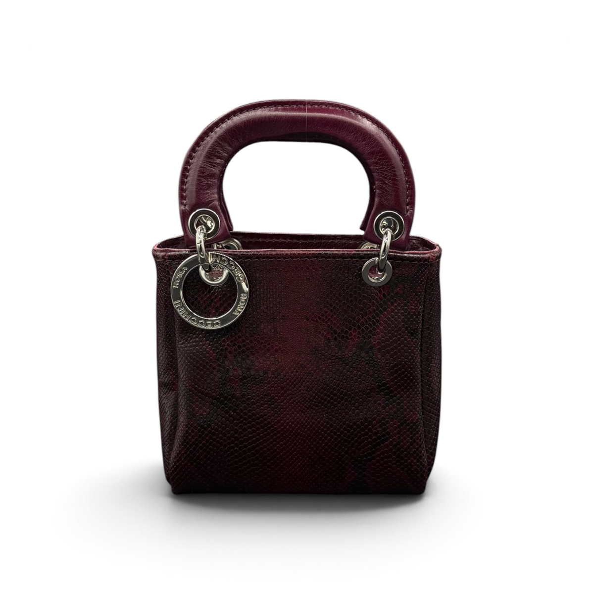 LADY B MINI - Women's python embossed calf leather handbag